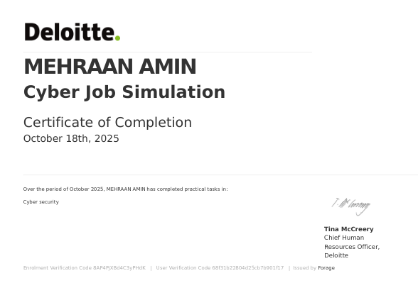 Deloitte Cyber Job
